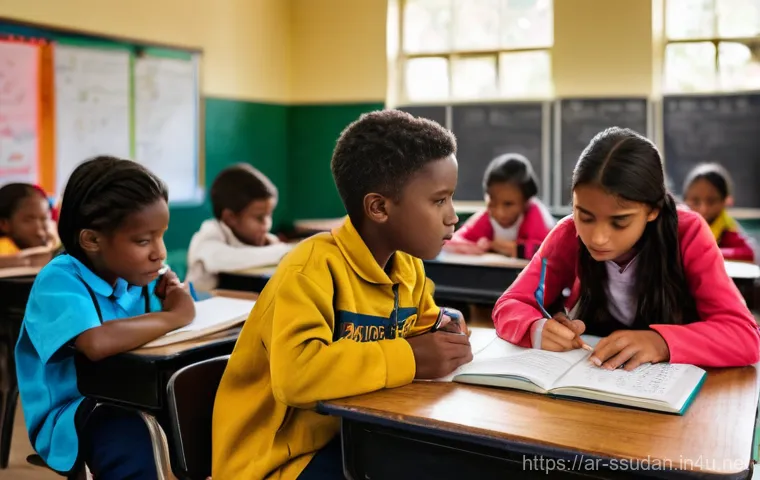 남수단 교육 시스템 - Here are three detailed image generation prompts in English, designed to be appropriate for a 15+ au...