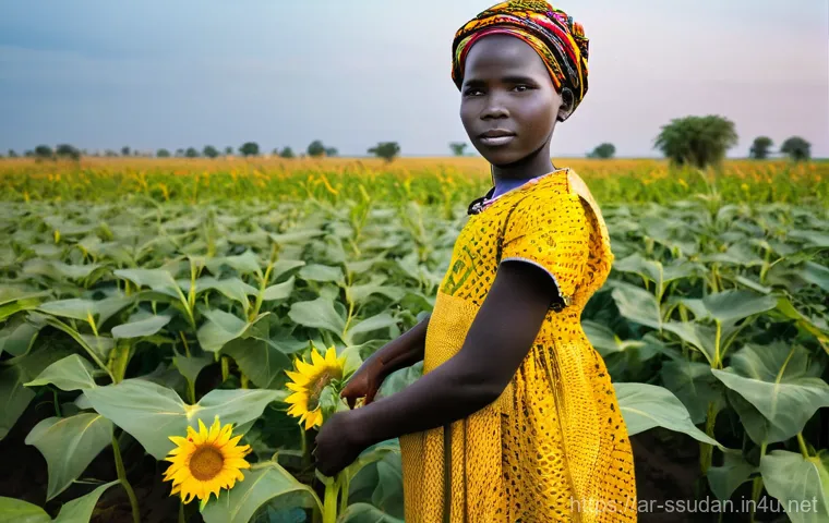 남수단에서 자원 개발 - **Prompt: Golden Harvest of South Sudan**
    "A vibrant, wide-angle shot of a young South Sudanese ...