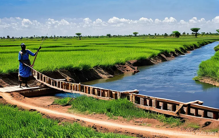 남수단에서 자원 개발 - **Prompt: Golden Harvest of South Sudan**
    "A vibrant, wide-angle shot of a young South Sudanese ...