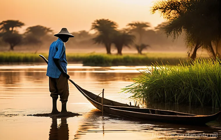 말라칼 Malakal  여행 - The Serene White Nile at Dawn in Malakal**
A wide, cinematic shot capturing the serene beauty of the...