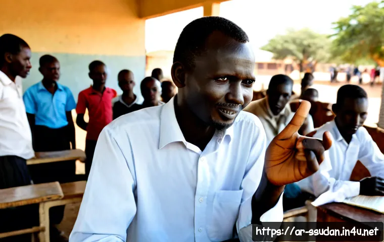 남수단의 언어 - Photorealistic documentary scene in Juba, South Sudan, showing a diverse group of adult community me...